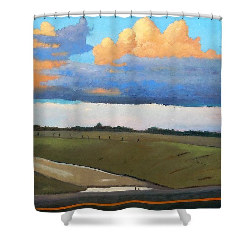 Rain Shower Curtain featuring the painting After Shower by Gary Coleman