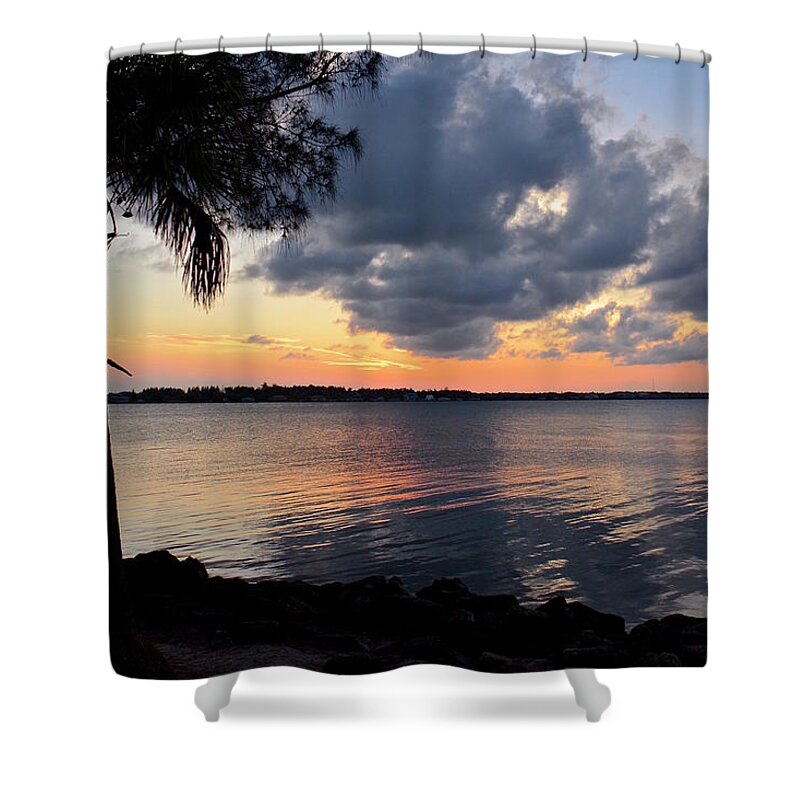 River Shower Curtain featuring the photograph After Sundown at Wabasso Bridge by Carol Bradley