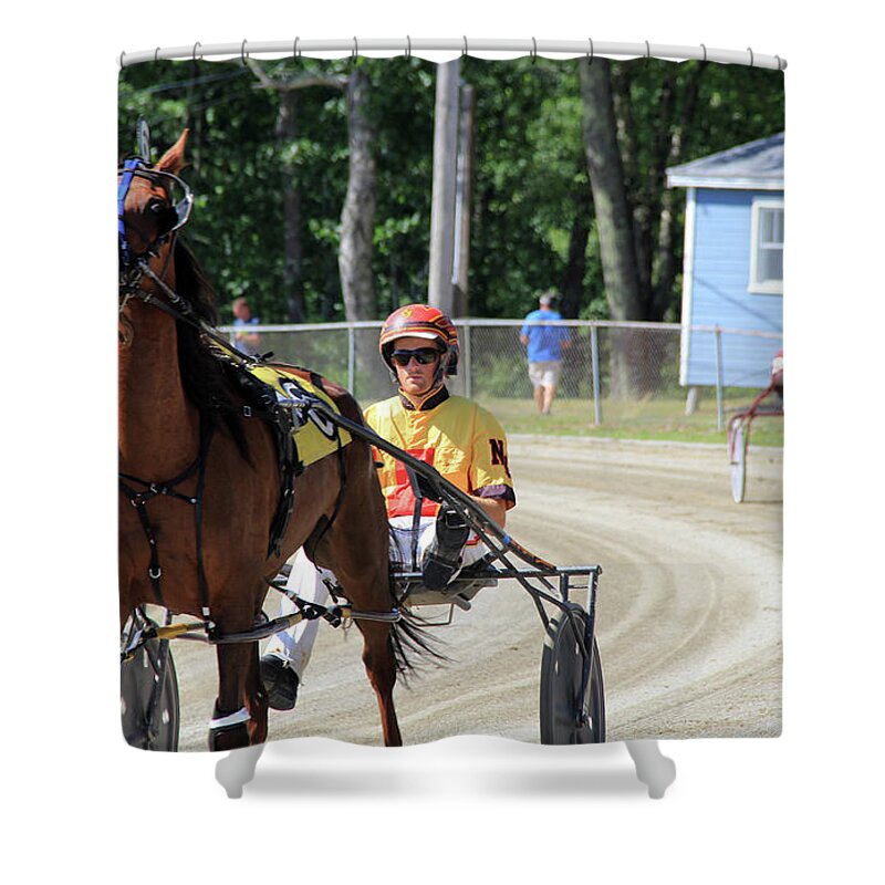 Racing Shower Curtain featuring the photograph After The Race by Becca Wilcox