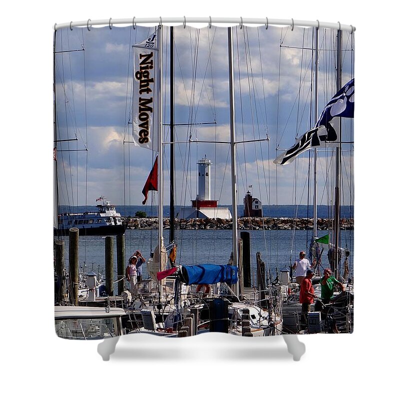 Sailing Shower Curtain featuring the photograph After the Race by Keith Stokes