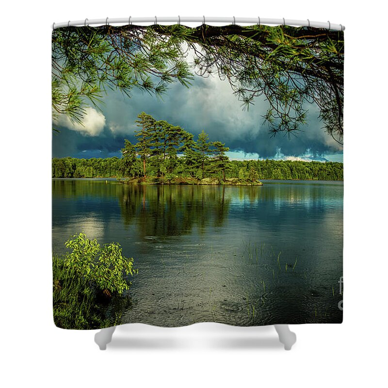 Buck Lake Shower Curtain featuring the photograph After the Rain by Roger Monahan