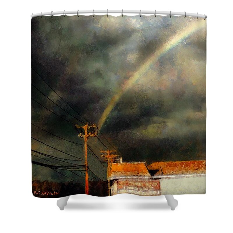 Rainbow Shower Curtain featuring the painting After the Storm by RC DeWinter