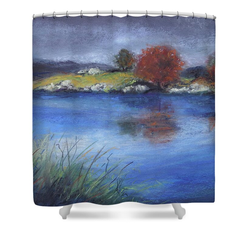 Water Shower Curtain featuring the pastel After the Storm by Sandra Lee Scott