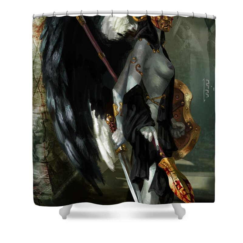 Ryan Barger Shower Curtain featuring the digital art Aftermath of the Fury by Ryan Barger