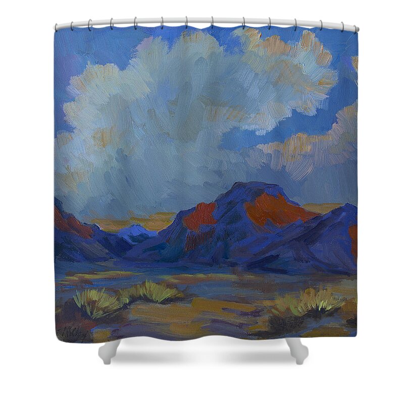 Palm Springs Shower Curtain featuring the painting Afternoon Light - La Quinta Cove by Diane McClary