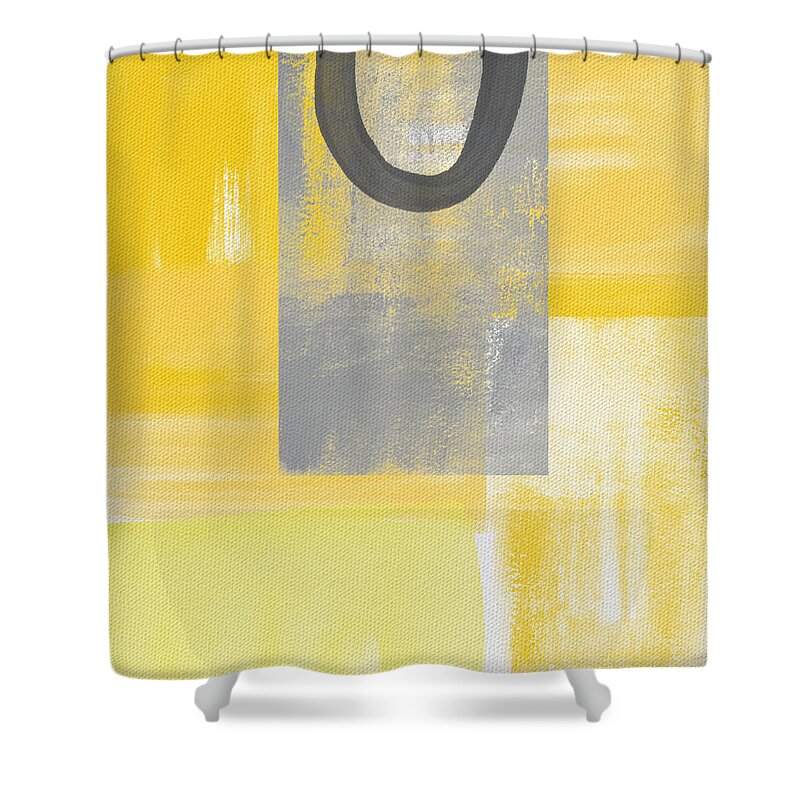 Yellow Shower Curtain featuring the painting Afternoon Sun and Shade by Linda Woods