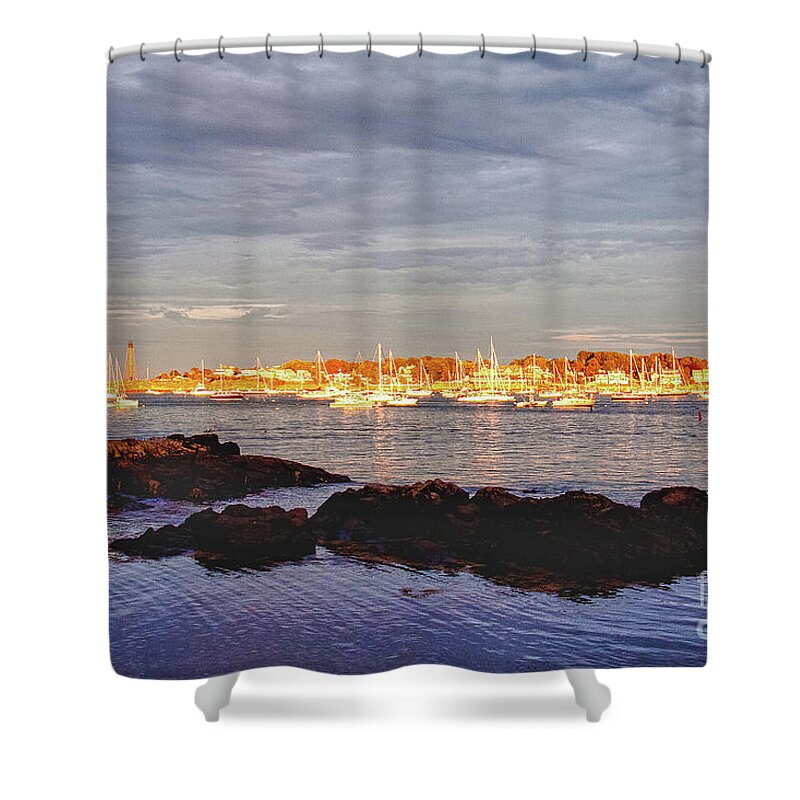 #jefffolger Shower Curtain featuring the photograph Afternoon sun on Marblehead neck by Jeff Folger