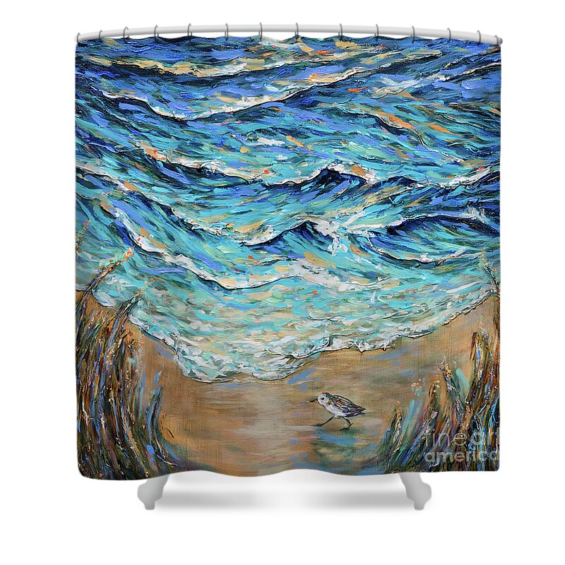 Tide Shower Curtain featuring the painting Afternoon Tide by Linda Olsen