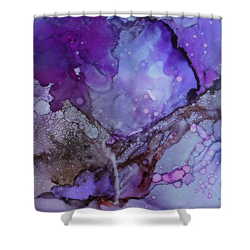 Purple Shower Curtain featuring the painting Agate by Ruth Kamenev