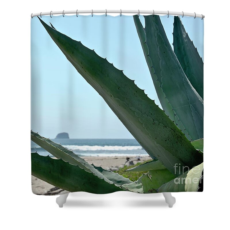 Waves Shower Curtain featuring the photograph Agave Ocean Sky by Yurix Sardinelly