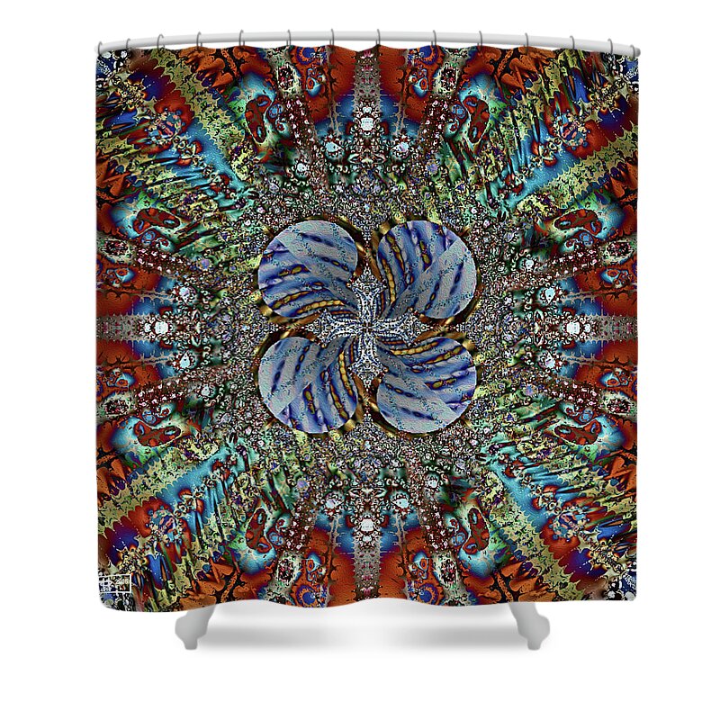 Abstract Shower Curtain featuring the digital art Agitated by Jim Pavelle