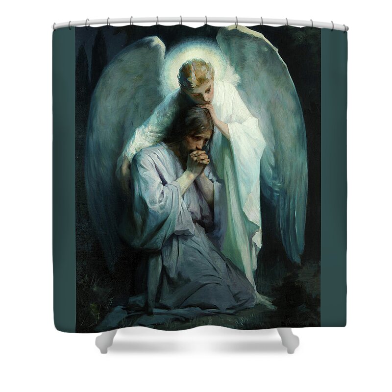 Agony In The Garden Shower Curtain featuring the painting Agony in the Garden by Schwartz Frans