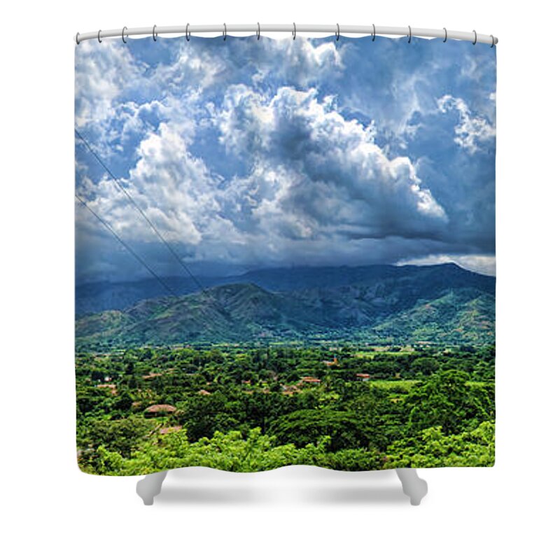 Valley Shower Curtain featuring the photograph Aguirre Valley by Galeria Trompiz