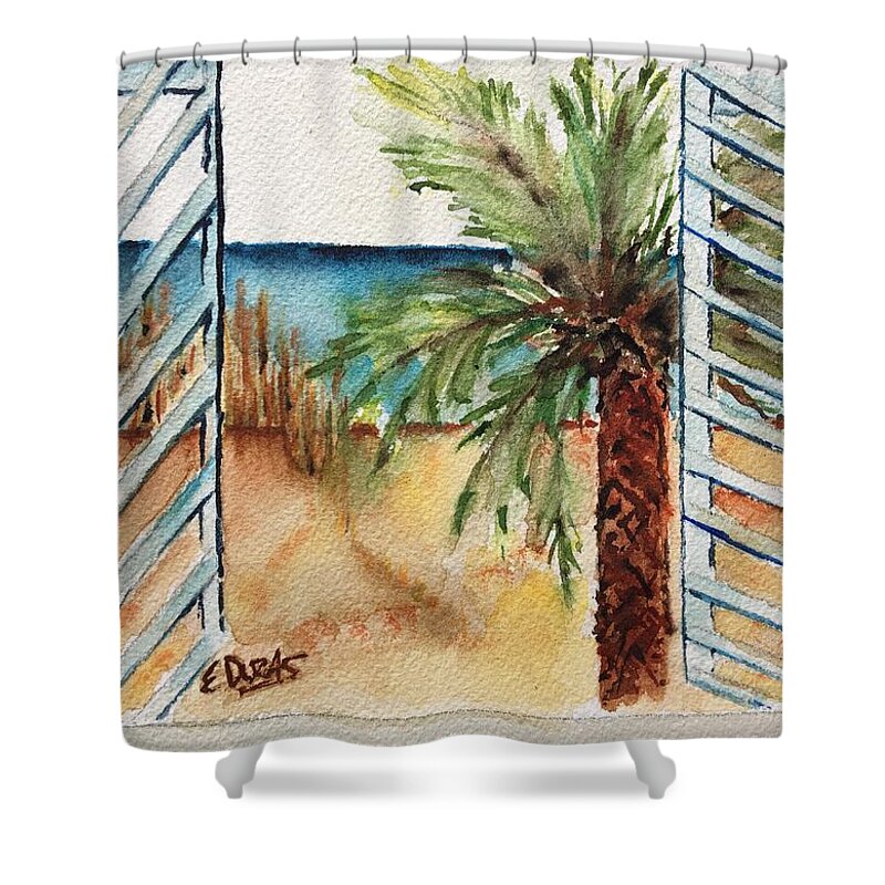 View Shower Curtain featuring the painting Ahhhh by Elaine Duras