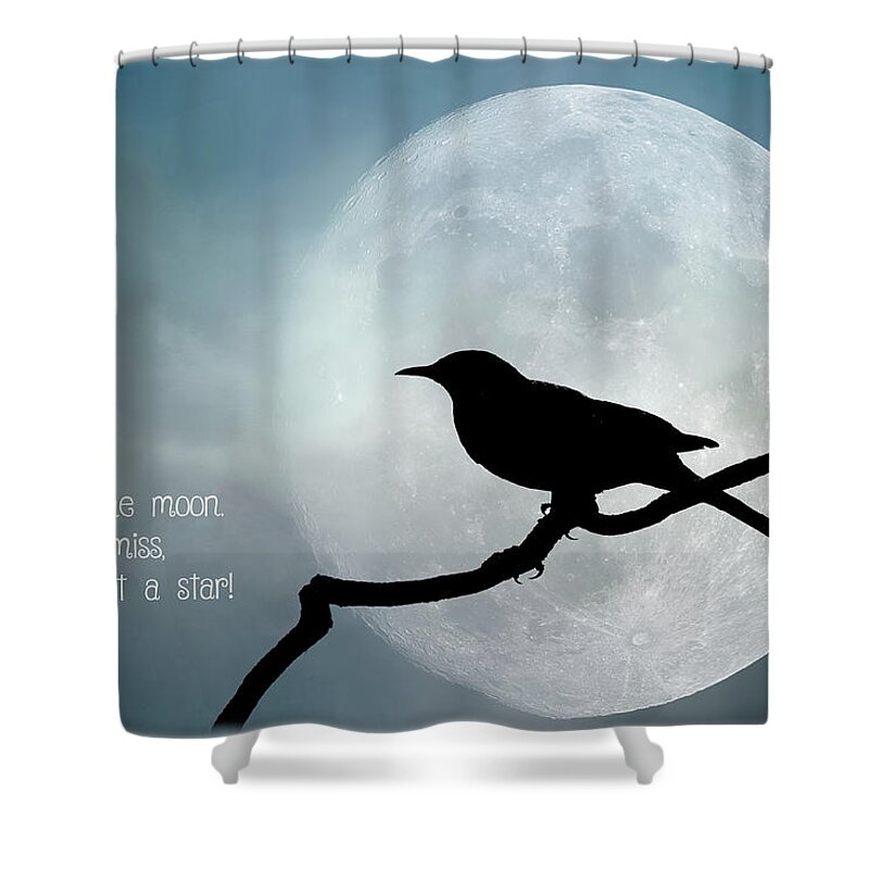 Moon Shower Curtain featuring the photograph Aim For The Moon by Cathy Kovarik