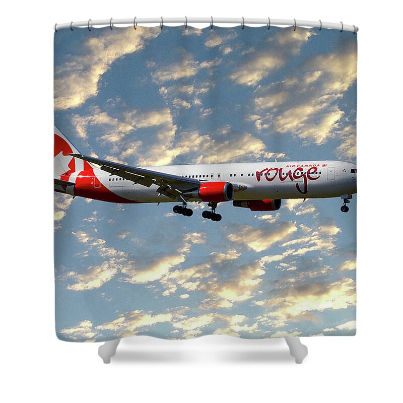Air Canada Shower Curtain featuring the photograph Air Canada Rouge Boeing 767-35H 120 by Smart Aviation
