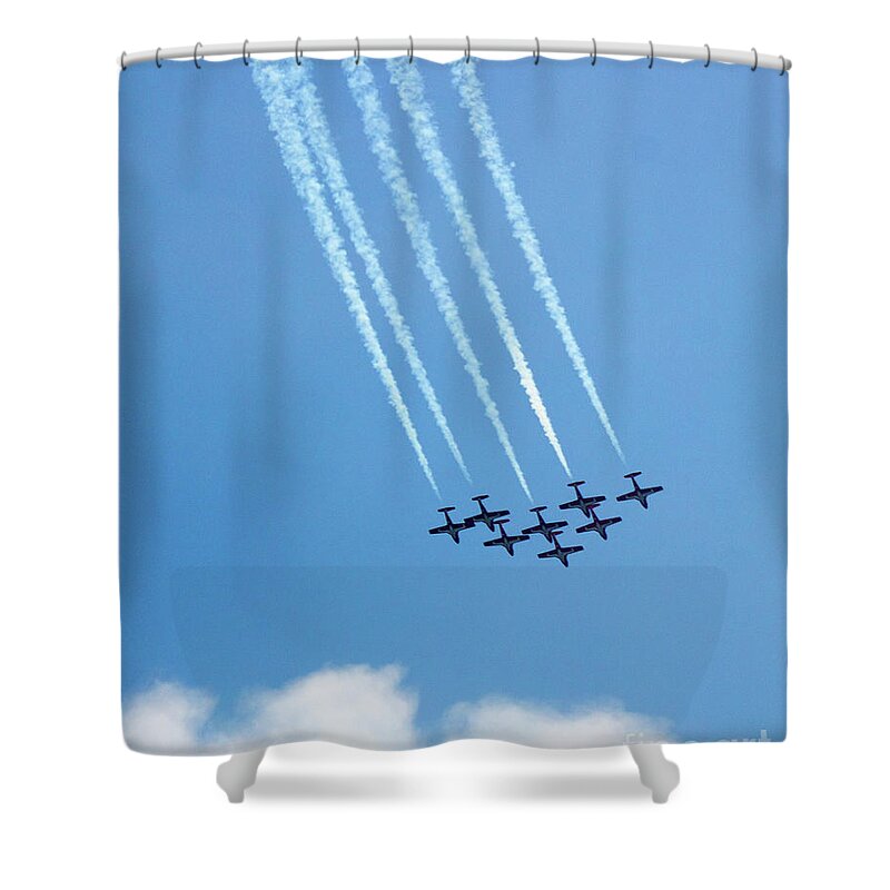 Air Show Shower Curtain featuring the photograph Air Show 3 by Cheryl Del Toro