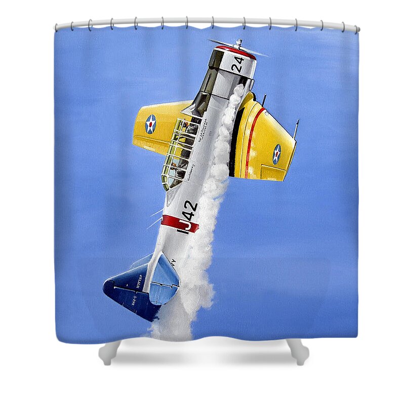 Military Shower Curtain featuring the painting Air Show by Marc Stewart