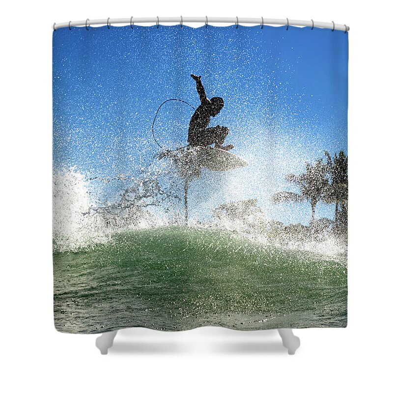 Surfing Shower Curtain featuring the photograph Air Show by Nik West