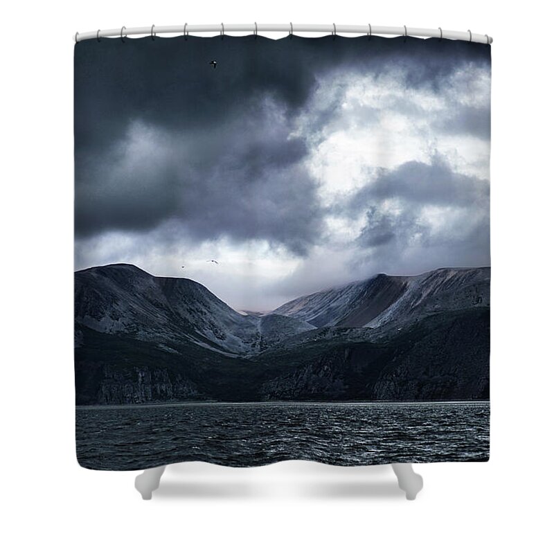 Landscape Shower Curtain featuring the photograph Aitevaggi at the Tana River Mouth by Pekka Sammallahti