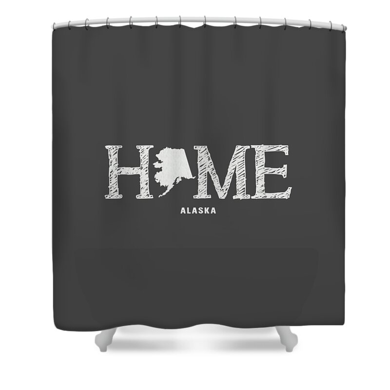 Alaska Shower Curtain featuring the mixed media AK Home by Nancy Ingersoll