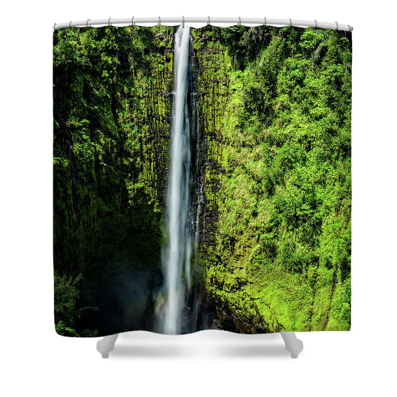 2016 Shower Curtain featuring the photograph Akaka Falls with Rainbow by John Hight