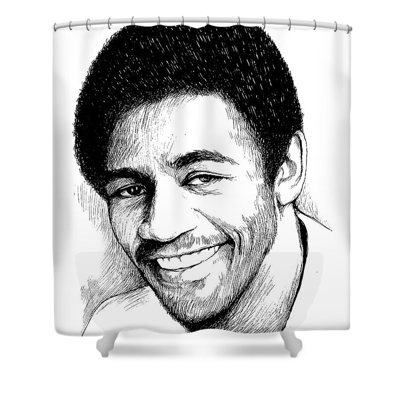 Al Green Shower Curtain featuring the drawing Al Green by Greg Joens