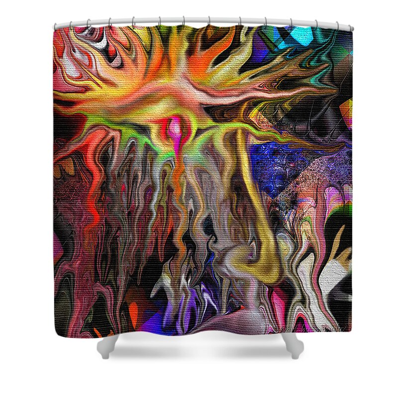 Alberich Shower Curtain featuring the digital art Alberich the Sorcerer by Mimulux Patricia No