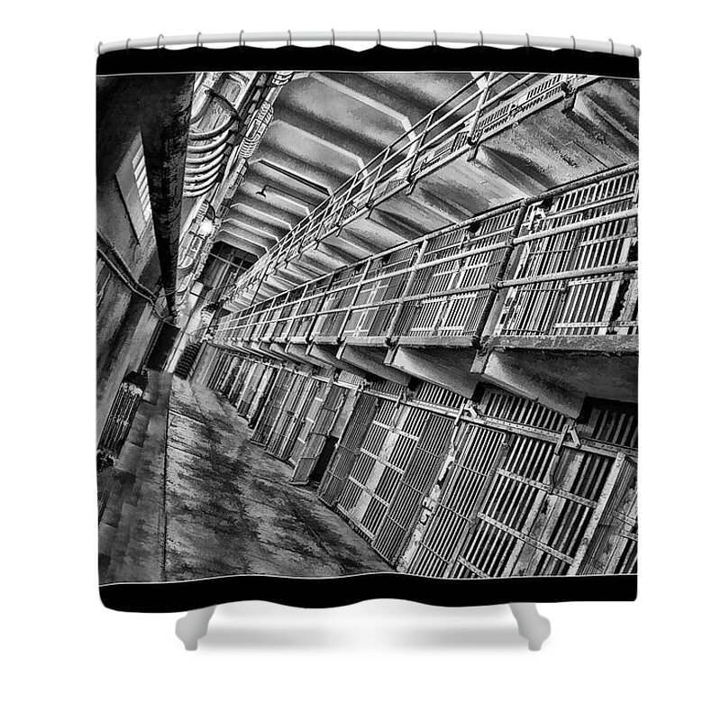 Art Photography Shower Curtain featuring the photograph Alcatraz The Cells by Blake Richards