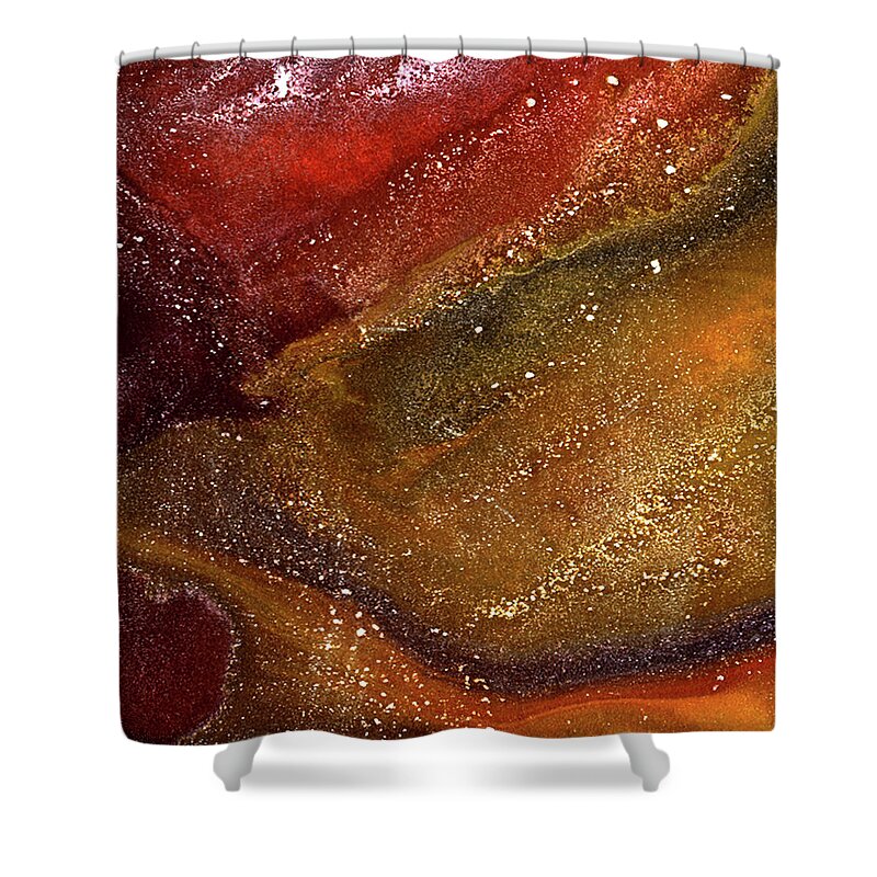 Gallery Shower Curtain featuring the painting ALCHEMY 03a by Dar Freeland