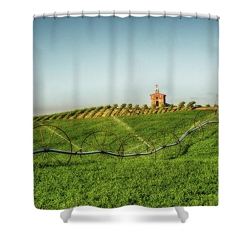 Abundance Shower Curtain featuring the photograph Alfalfa and Water Wheels by Eggers Photography