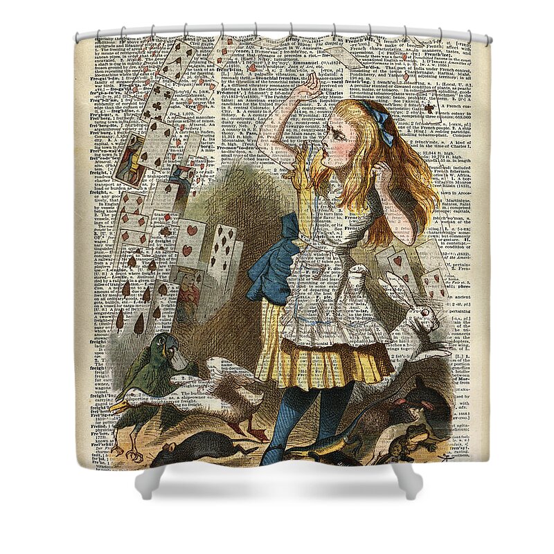 Wall Decor on antique Dictionary Book Page, Wall Art, Alice in Wonderland
