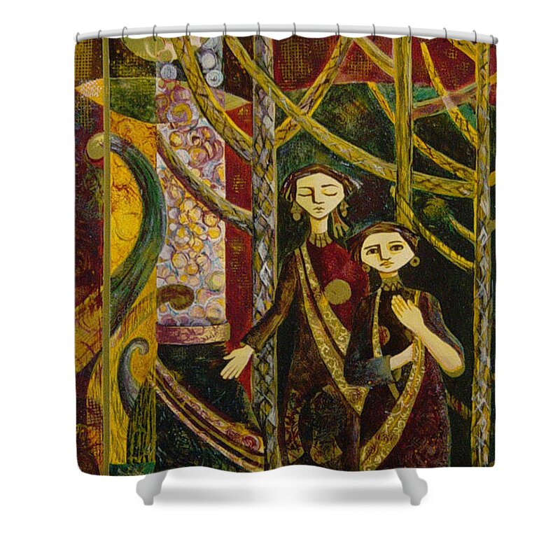 Nature Shower Curtain featuring the digital art Alice in Wonderland by Ousama Lazkani