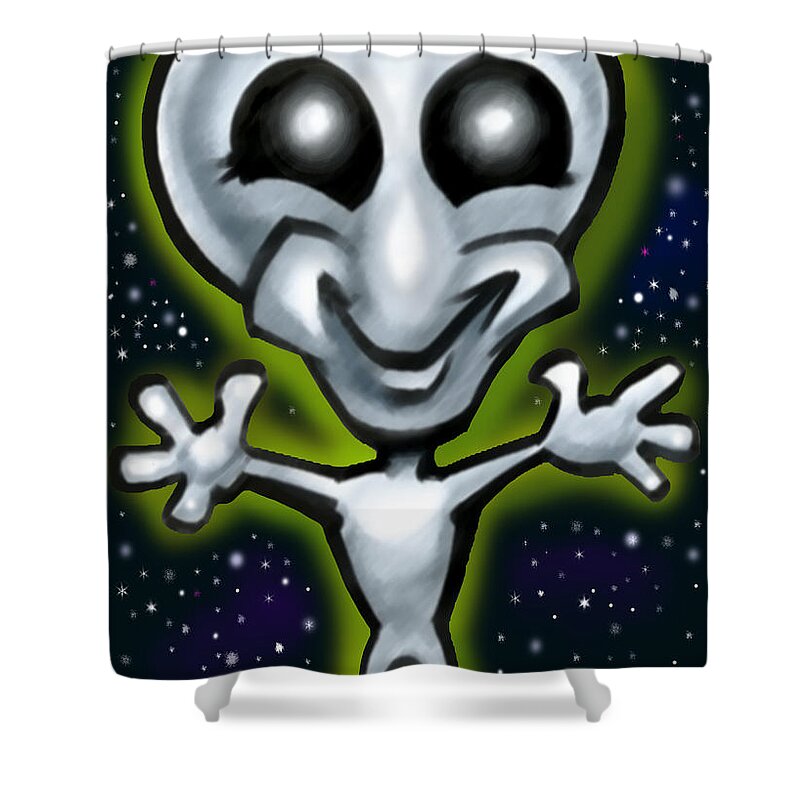 Alien Shower Curtain featuring the digital art Alien by Kevin Middleton