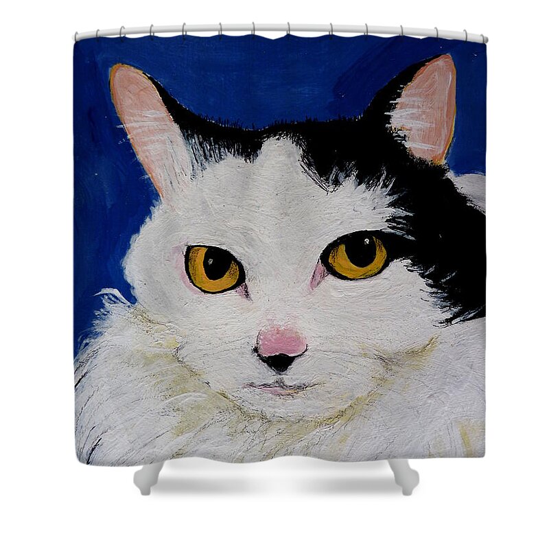 Cats Shower Curtain featuring the painting Alisha by Pj LockhArt