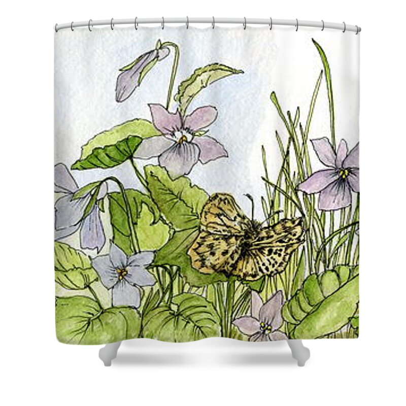 Spring Shower Curtain featuring the painting Alive in a Spring Garden by Laurie Rohner