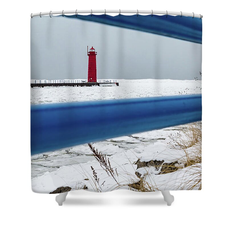 Muskegon Shower Curtain featuring the photograph All Alone by Joe Holley