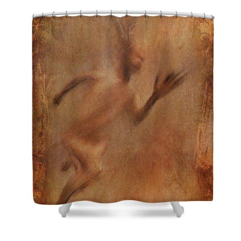Runner Shower Curtain featuring the painting All along the edge by Suzy Norris