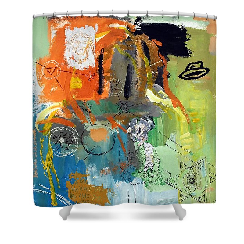 Expressive Shower Curtain featuring the mixed media All is Nature by Aort Reed
