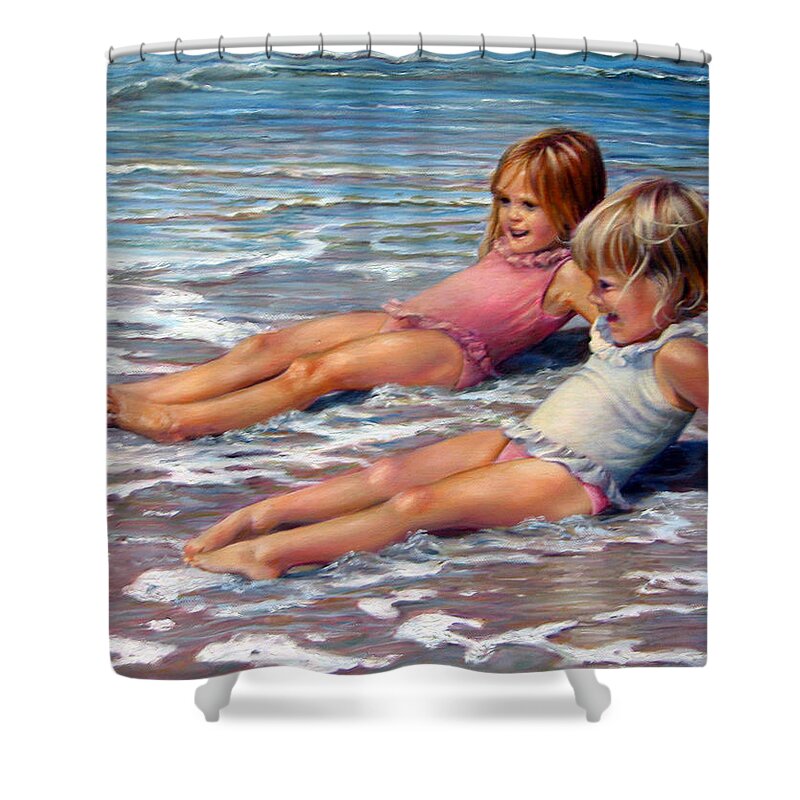 Children Shower Curtain featuring the painting All Smiles by Marie Witte