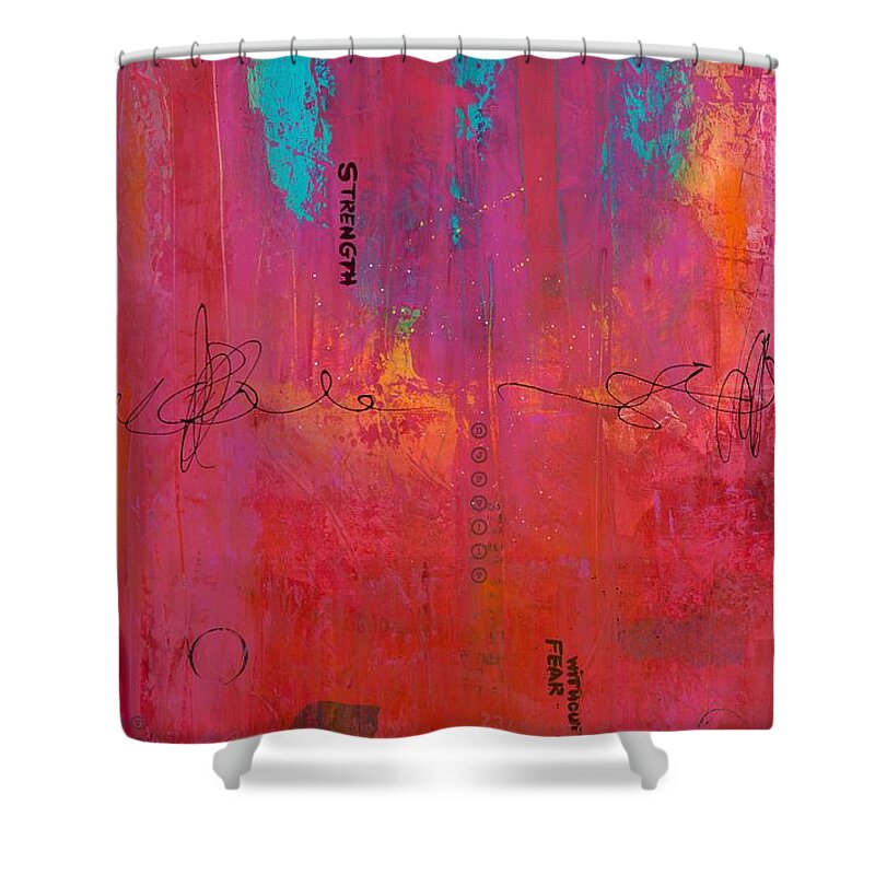 Acrylic Shower Curtain featuring the painting All The Pretty Things by Brenda O'Quin