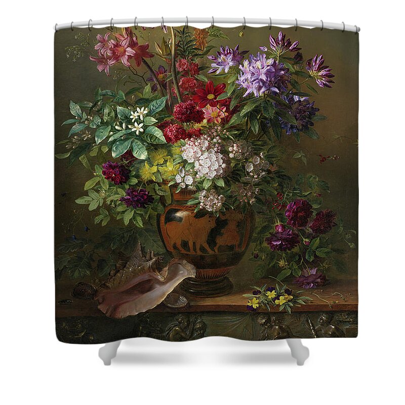 Aged Shower Curtain featuring the painting Allegory of Spring by Georgius Jacobus Johannes van Os