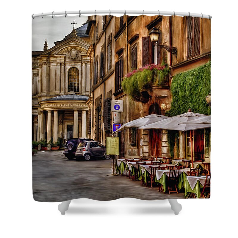 Alley Rome Shower Curtain featuring the painting Alley Rome by Gull G