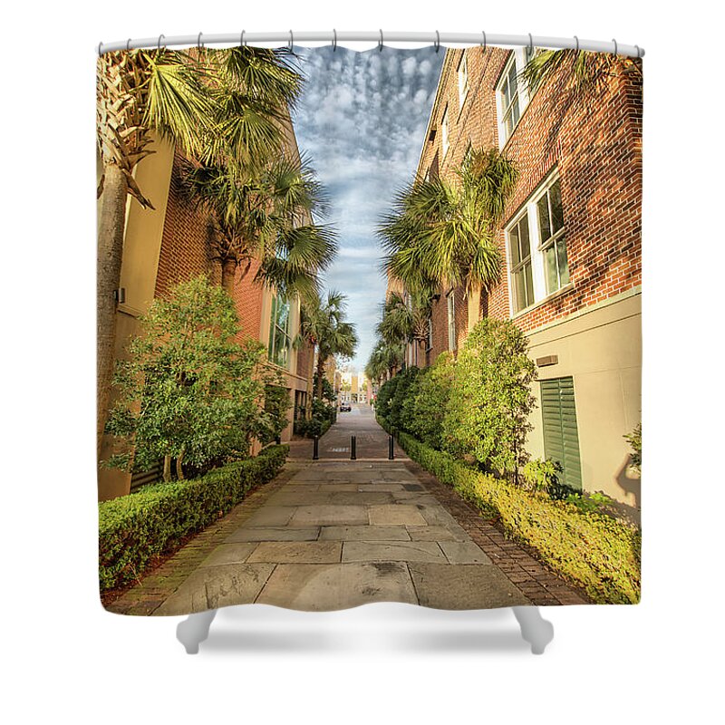 Charleston Shower Curtain featuring the photograph Alleyway in Chaleston by Lynne Jenkins