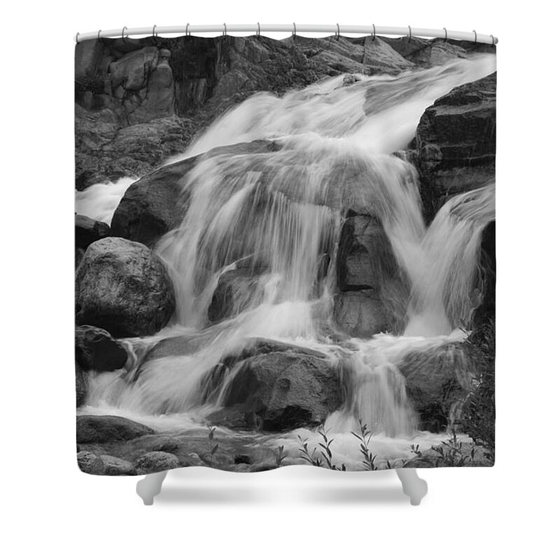 Alluvial Fan Shower Curtain featuring the photograph Alluvial Fan 2 bw by Dimitry Papkov