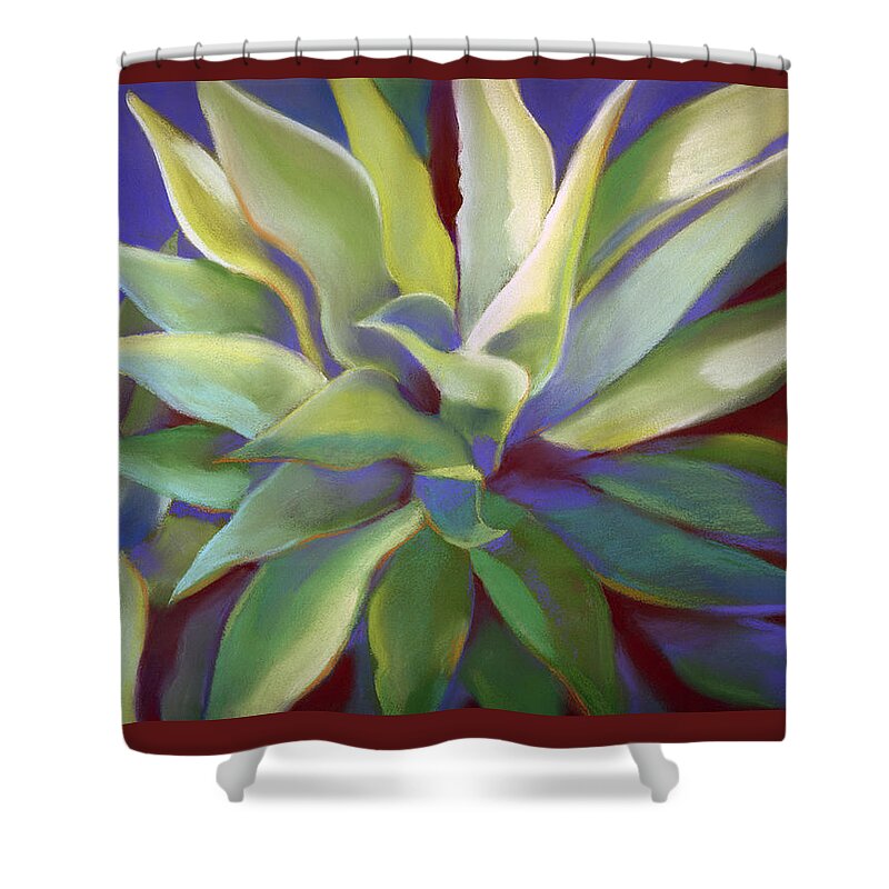 Aloe Shower Curtain featuring the painting Aloe Plants in Big Sur by Linda Ruiz-Lozito