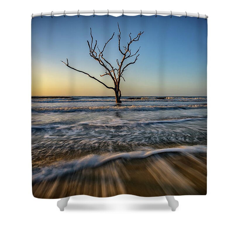 Sunrise Shower Curtain featuring the photograph Alone In The Water by Rick Berk