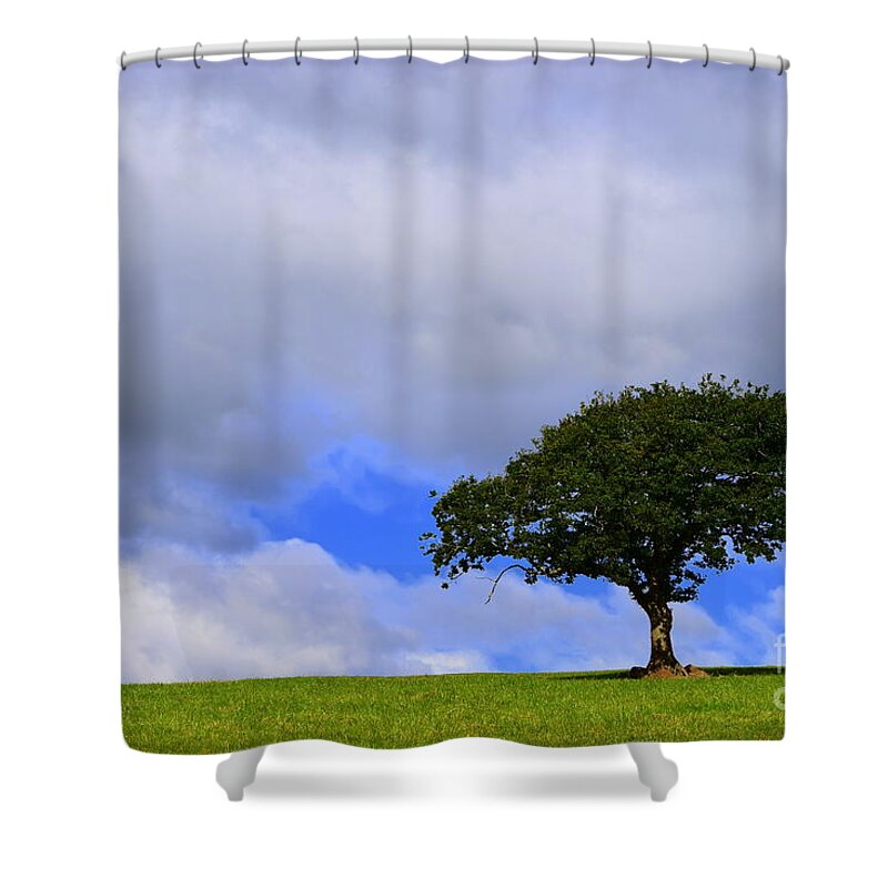 Landscape Shower Curtain featuring the photograph Alone on a hill by Joe Cashin
