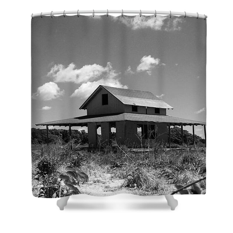 Grass Island Shower Curtain featuring the photograph Alone on the Island by Catie Canetti