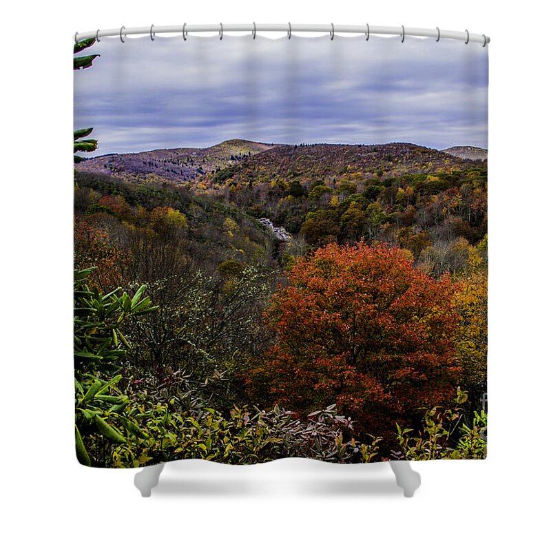 Blue Ridge Parkway Shower Curtain featuring the photograph Along the Blue Ridge Parkway by Allen Nice-Webb